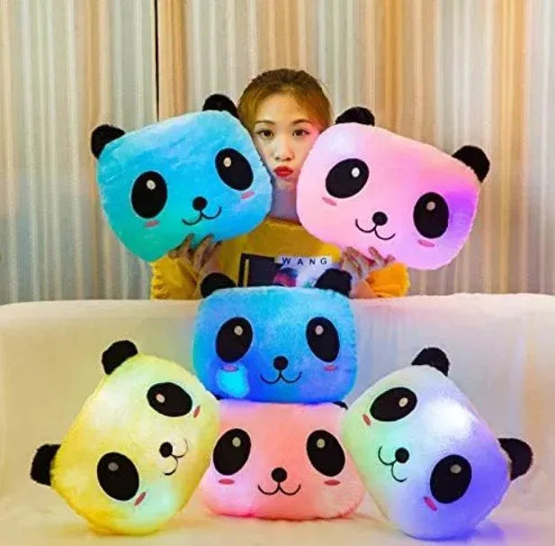 LiberSell NIÑA LiberSell Hogar Almohada oso panda luminoso LED