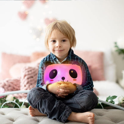 LiberSell NIÑA LiberSell Hogar Almohada oso panda luminoso LED