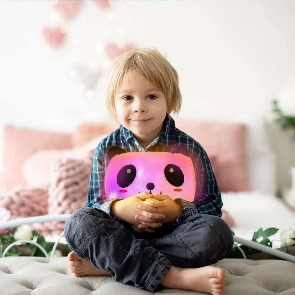 LiberSell NIÑA LiberSell Hogar Almohada oso panda luminoso LED