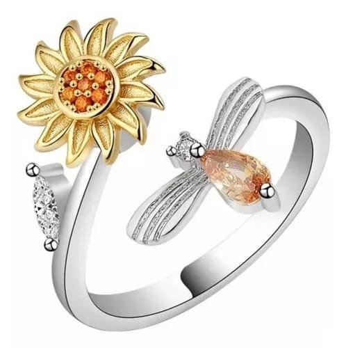 Anillo anti estrés giratorio de girasol