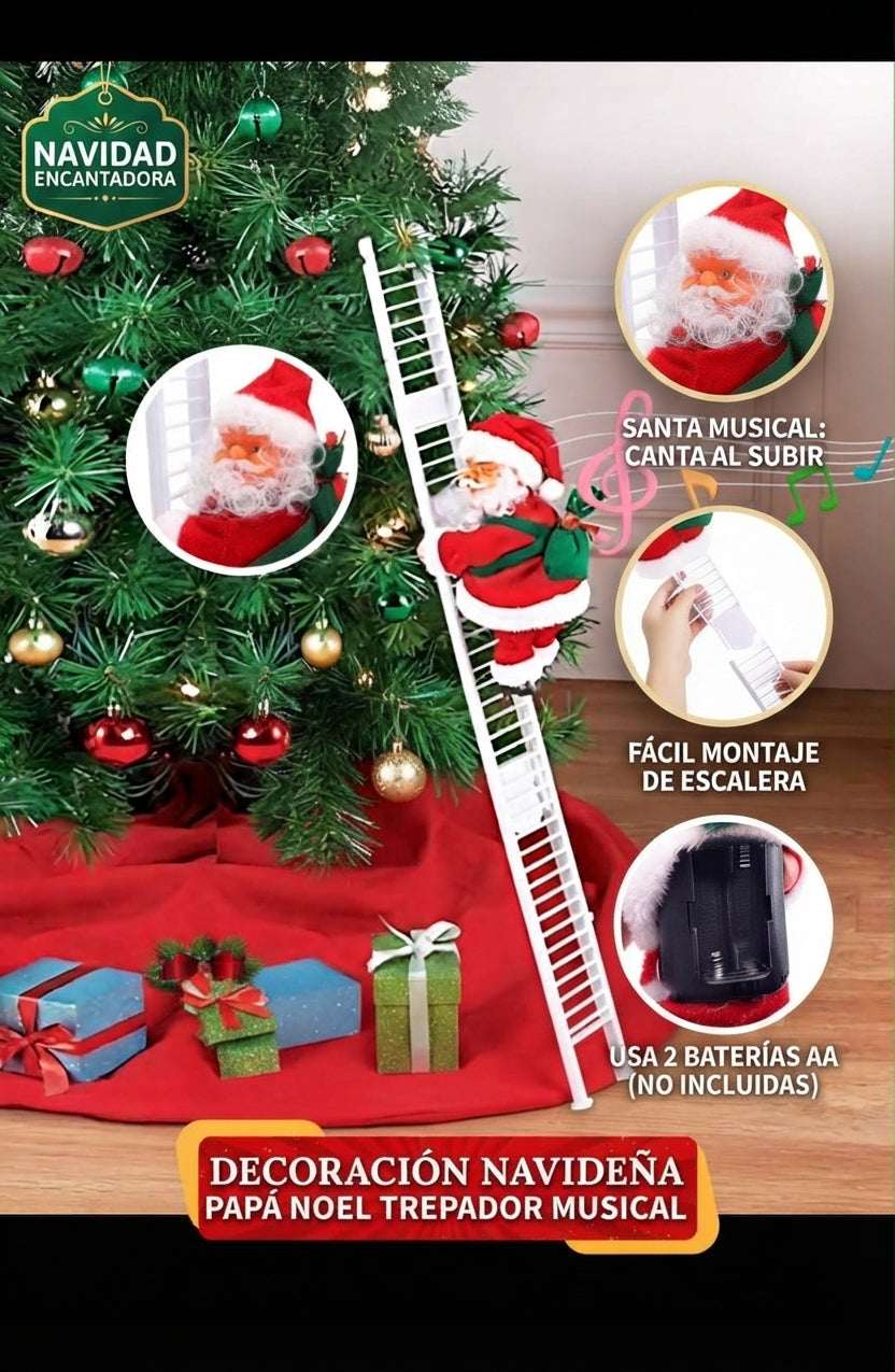Papa Noel escalera musical