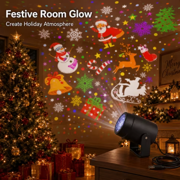 Proyector de Luces Navideñas – 16 Diseños para Decorar tu Casa