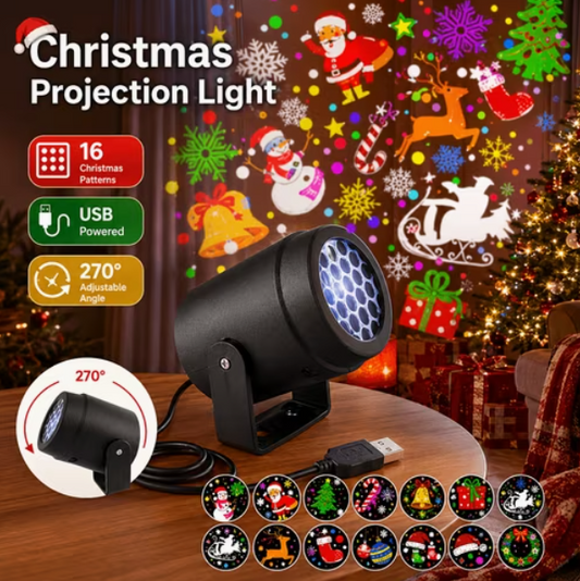 Proyector de luces navideñas con 16 diseños