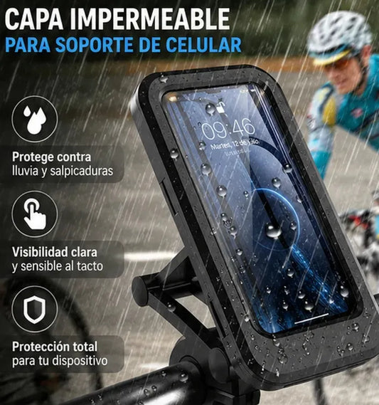 Soporte de Celular Impermeable para Moto y Bicicleta – Úsalo con Lluvia o Sol