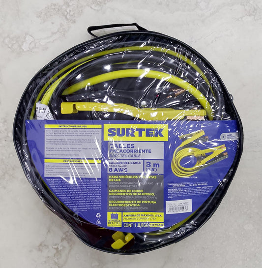 Cables Pasacorriente SURTEK 3 m 175 A – Arranca tu Auto sin Esperar Ayuda