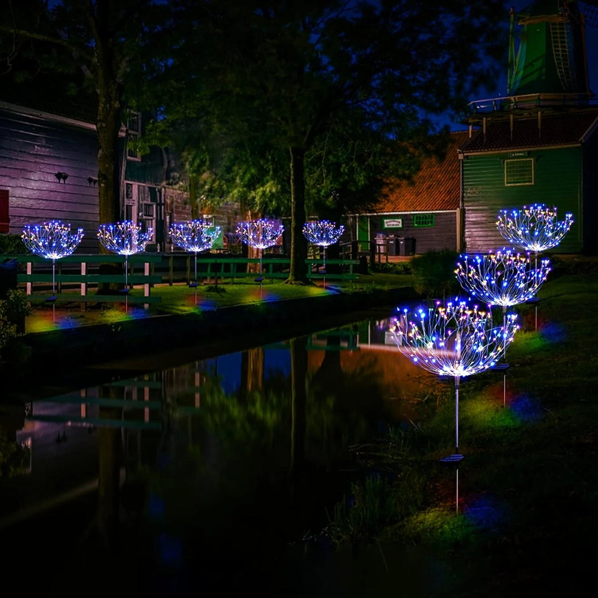 Decoración de jardín con luces solares multicolor