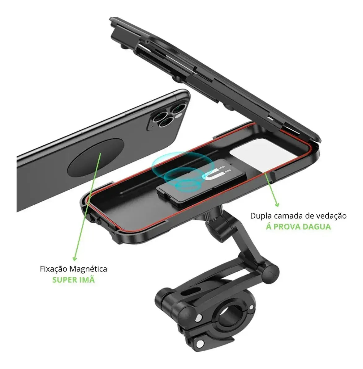 Soporte de Celular Impermeable para Moto y Bicicleta – Úsalo con Lluvia o Sol